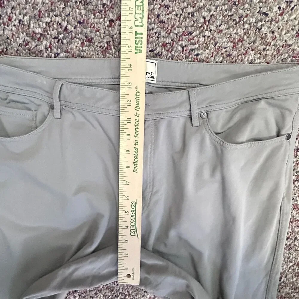 Swet Tailor Men's All In Light Gray 4-Way Stretch Jean Style Golf Pants 40 X 32